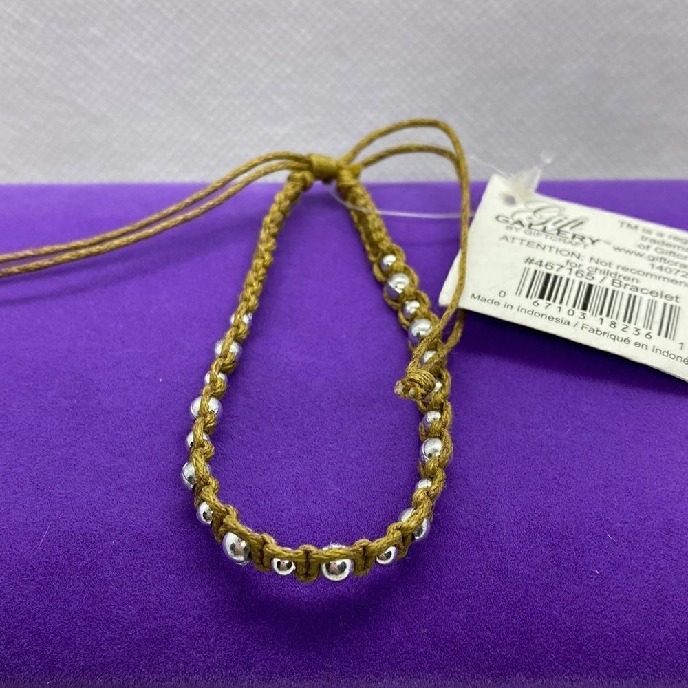 💛 Silver Ball & Rope Adjustable Bracelet